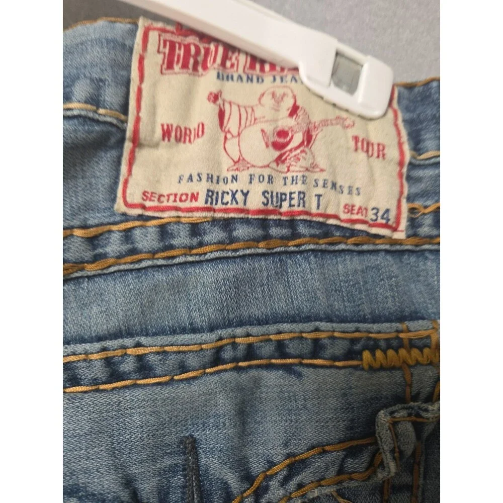 Vintage True Religion Ricky Super T Made in USA Distressed Jeans Size 38
